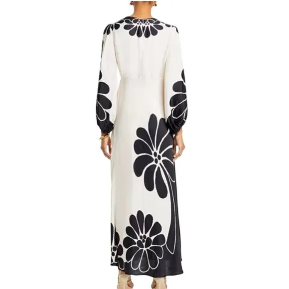 Farm Rio Palermo Floral Cut Out Maxi Dress Tropical Print XXS New With Tags - Picture 4 of 16